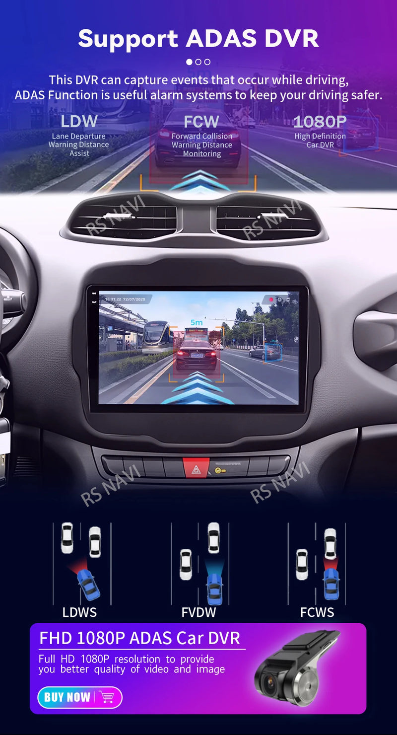 Autoradio CarPlay Jeep Renegade (2016-2020) – Écran 9 pouces, jusqu'à 16 Go + 512 Go, vue 25