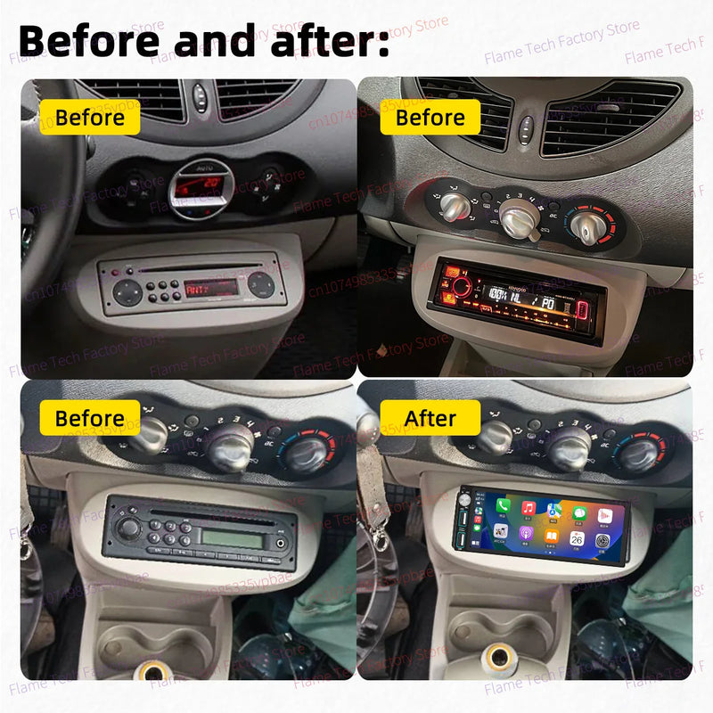 Autoradio CarPlay Renault Twingo 2 (2007-2016) – Écran 6,86 pouces 1 DIN, jusqu'à 4 Go + 64 Go, vue 2