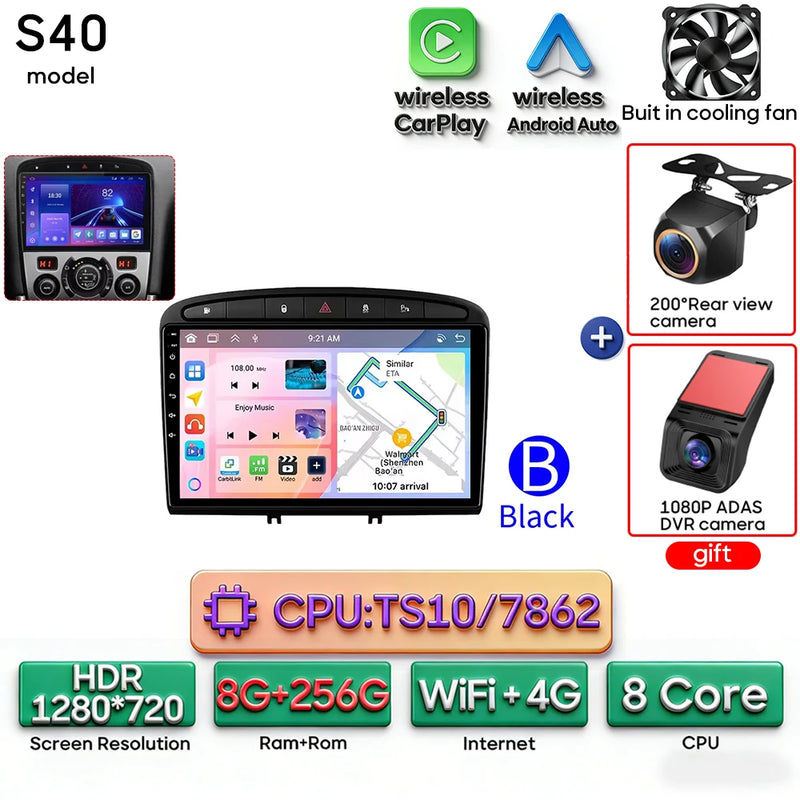 Autoradio CarPlay Peugeot 308, RCZ et 408 – Écran 9 pouces, Android 16, vue 26