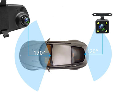 Rétroviseur caméra embarquée Full HD – Double objectif + vision arrière