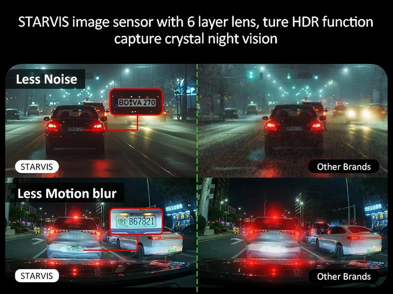 Dashcam Mini 4K Wi-Fi 5 GHz – Avant 4K et Arrière 1080P, Annonces Vocales, vue 10