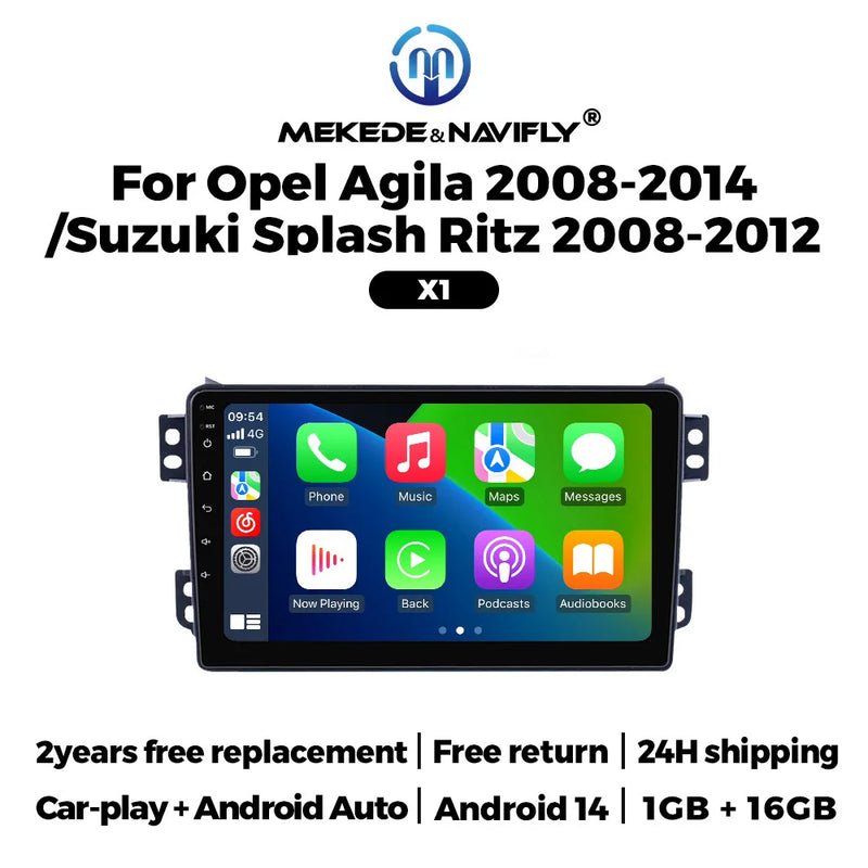 Autoradio CarPlay Opel Agila (2008-2014) et Suzuki Splash (2008-2012) – Écran 9 pouces, vue 8