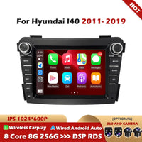Autoradio CarPlay Hyundai i40 (2011-2019) – Écran IPS 7 pouces, jusqu'à 8 Go + 256 Go