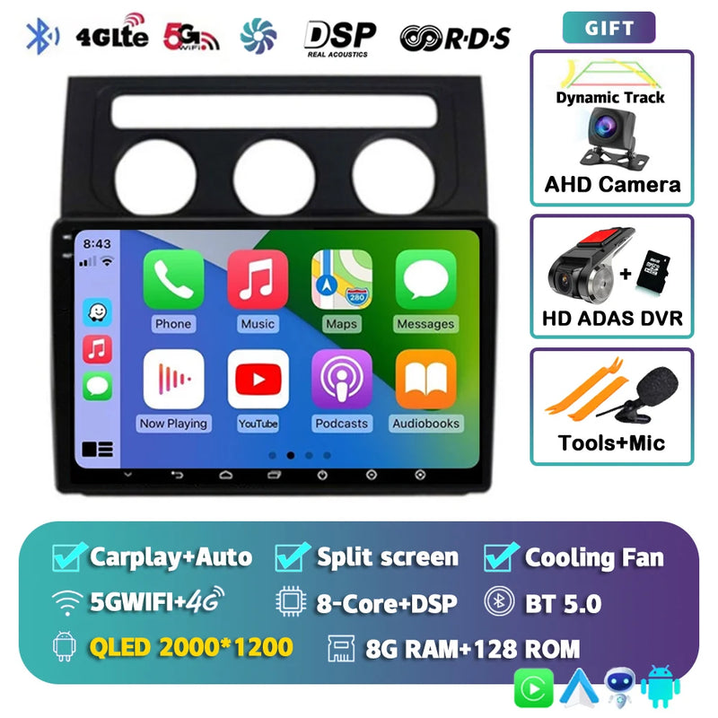Autoradio CarPlay Volkswagen Touran 1 (2003-2010) – Écran 2K 9 pouces, Android 16, vue 17