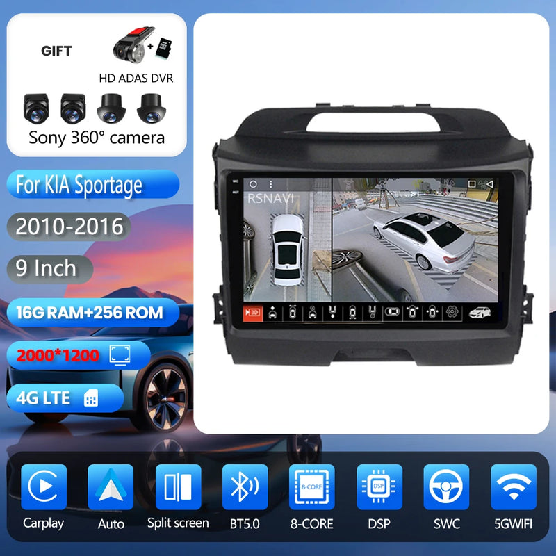 Autoradio CarPlay Kia Sportage 3 (2010-2016) – Écran 9 pouces, jusqu'à 16 Go + 256 Go, vue 14