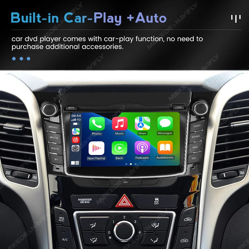 Autoradio CarPlay Hyundai i30 GD et Elantra GT (2011-2017) – Écran IPS 7 pouces, 2 Go + 64 Go, vue 4