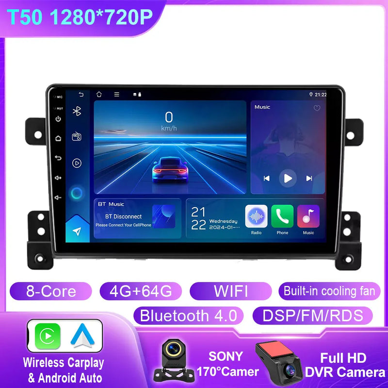 Autoradio CarPlay Suzuki Grand Vitara 3 (2005-2015) – Écran 9 pouces sans fil, 4G, jusqu'à 12 Go + 256 Go, vue 8