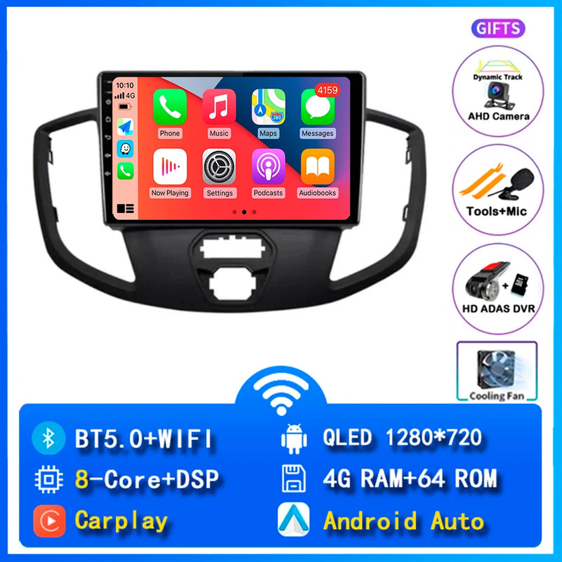 Autoradio CarPlay Ford Transit (2015-2018) – Écran 9 pouces, 4G, jusqu'à 12 Go + 256 Go, vue 8