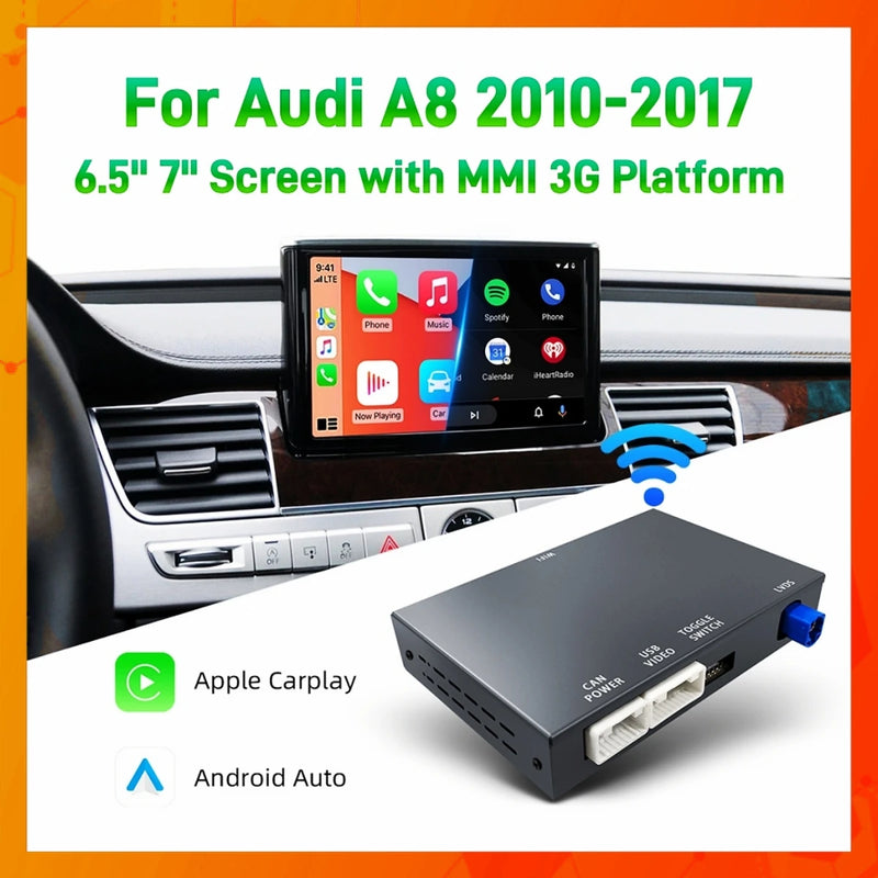 Boîtier CarPlay Audi A8 (2012-2015) MMI 3G – Écran d'origine conservé, sans fil