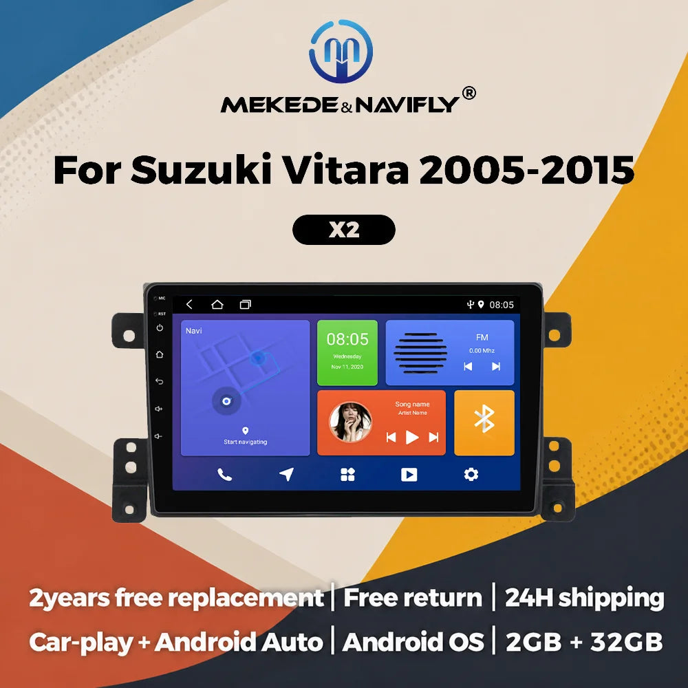 Autoradio CarPlay Suzuki Grand Vitara 3 (2005-2015) – Écran 9 pouces, Android 14, 2 Go + 32 Go