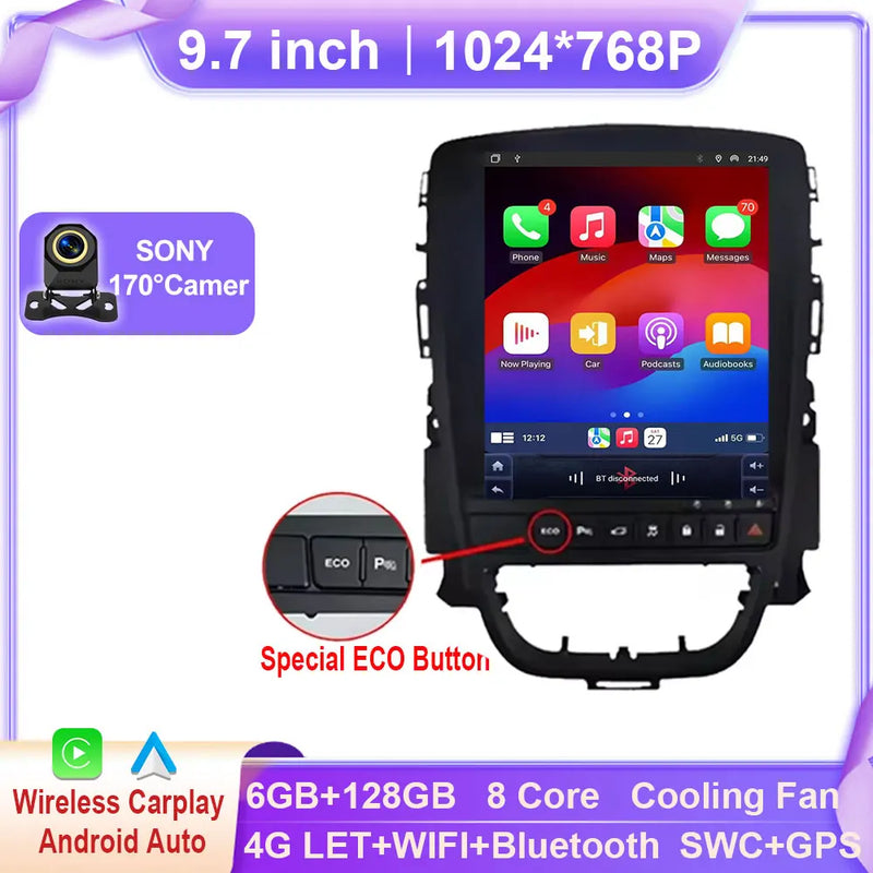Autoradio CarPlay Opel Astra J (2009-2015) et Cascada – Écran vertical 9,7 pouces, jusqu'à 8 Go + 256 Go, vue 16