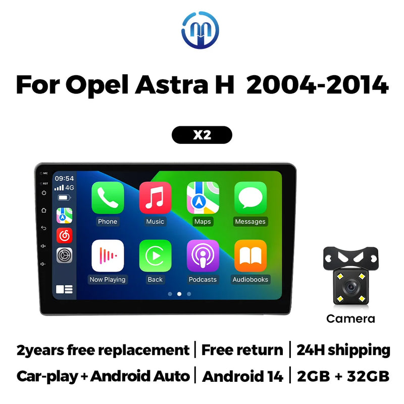 Autoradio CarPlay Opel Astra H (2004-2014) – Écran 9 pouces, jusqu'à 2 Go + 32 Go, vue 8
