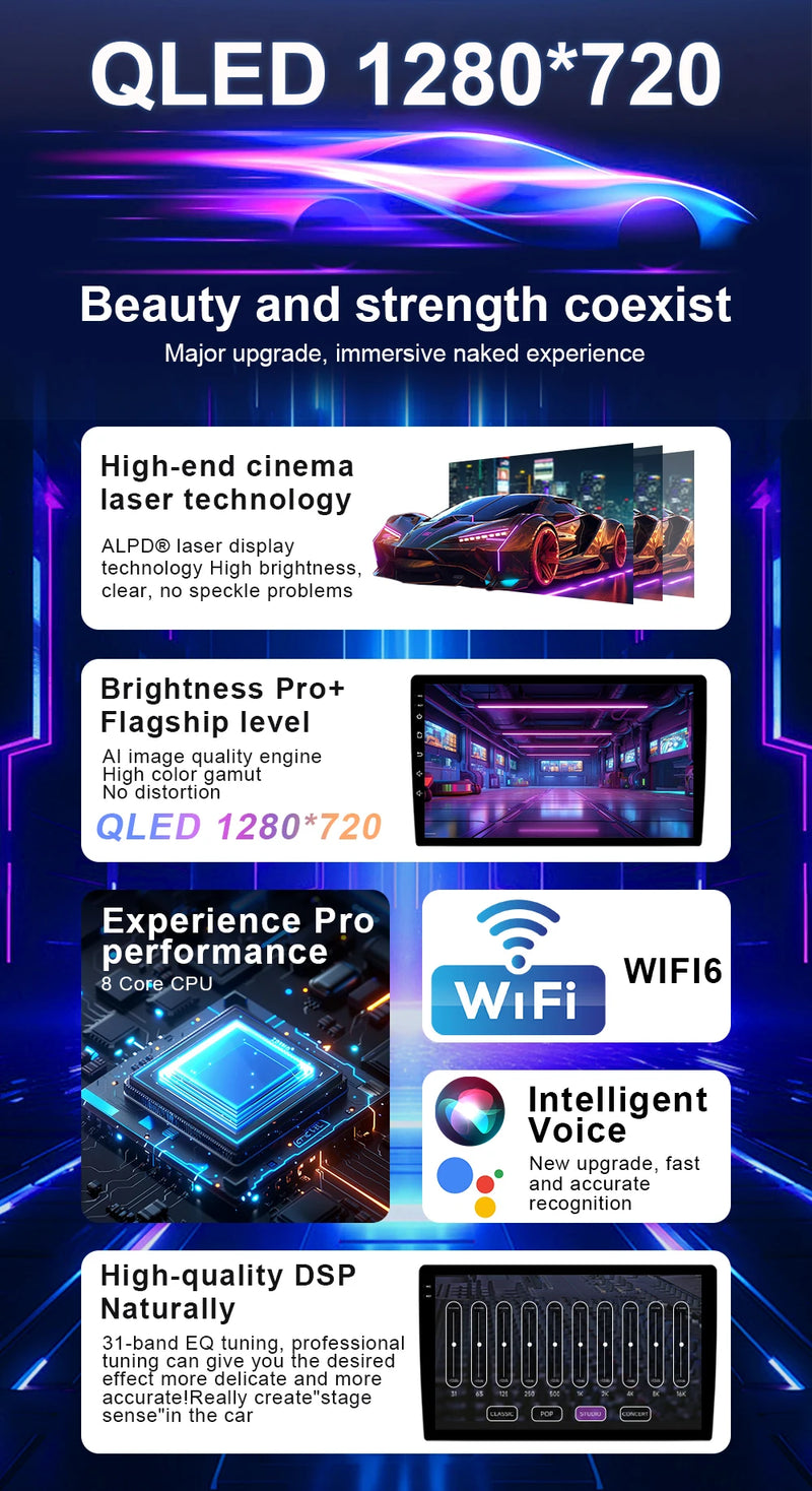 Autoradio CarPlay Peugeot 407 (2004-2011) – Écran 9 pouces, option écran 2K, jusqu'à 12 Go + 256 Go, vue 12