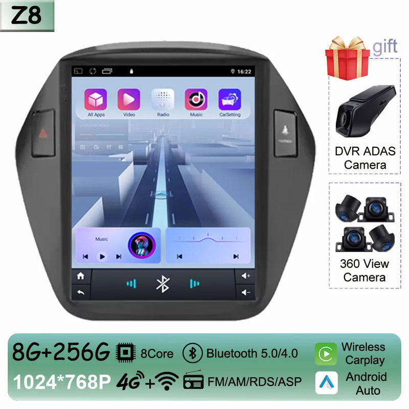 Autoradio CarPlay Hyundai ix35 (2009-2015) – Écran vertical 9,7 pouces, jusqu'à 8 Go + 256 Go, vue 34