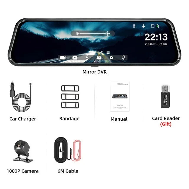 Rétroviseur Caméra Tactile 10 Pouces – Double Caméra 1080P, Mode Parking, vue 25