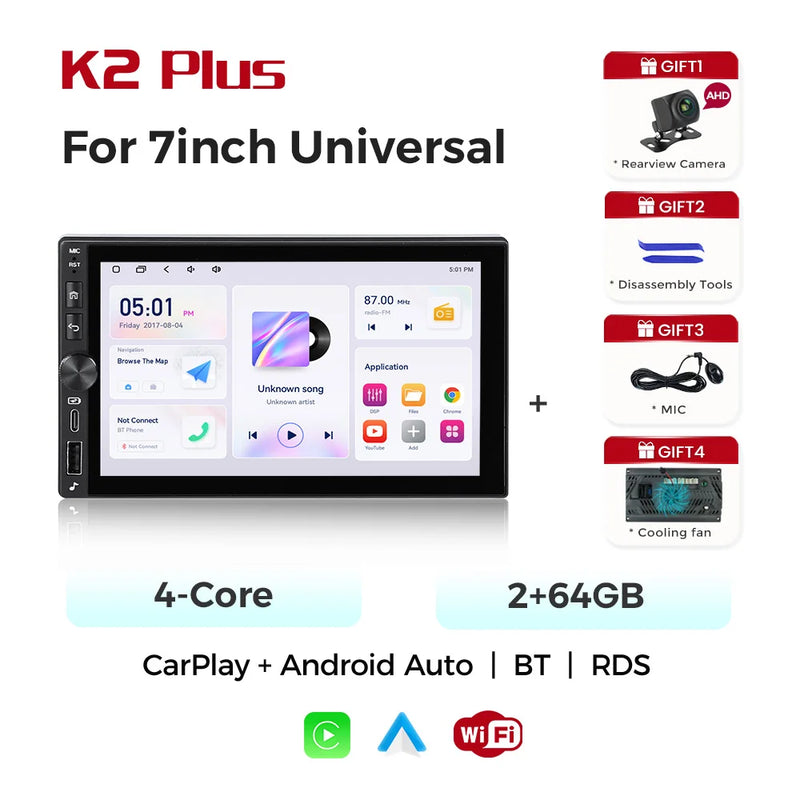 Autoradio CarPlay 2 DIN Universel – Écran 7 Pouces, Android, 2 Go ou 4 Go, vue 31