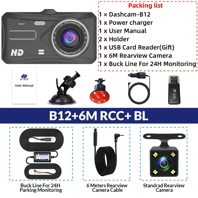 Dashcam Tactile 4 Pouces Avant et Arrière 1080P – Vision Nocturne, Mode Parking, vue 19