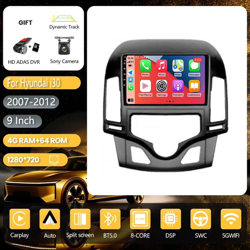 Autoradio CarPlay Hyundai i30 FD (2007-2012) – Écran 9 pouces, jusqu'à 16 Go + 256 Go, vue 26