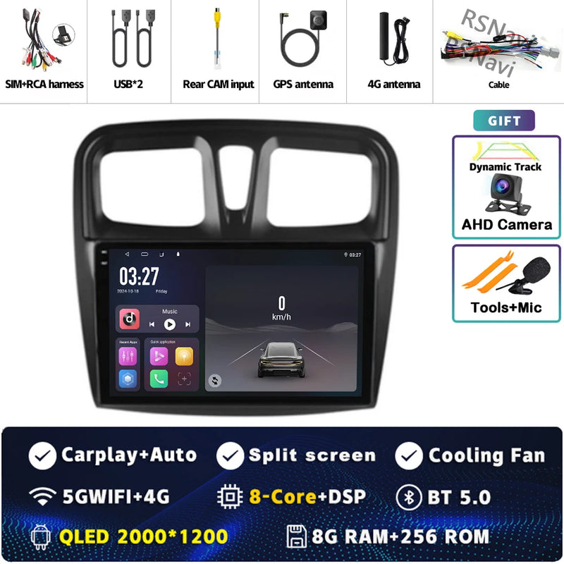 Autoradio CarPlay Dacia Sandero et Logan 2 (2014-2019) – Écran 9 pouces, jusqu'à 12 Go + 256 Go, vue 34
