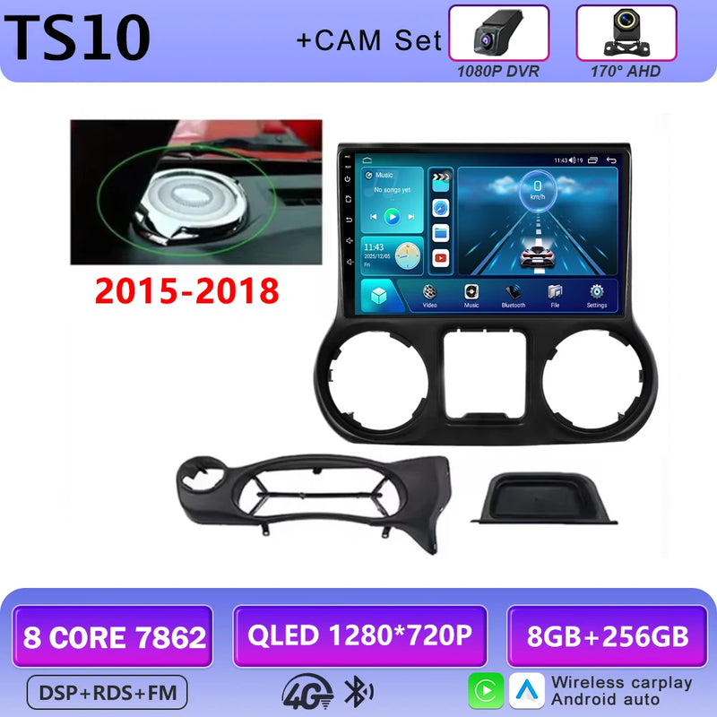 Autoradio CarPlay Jeep Wrangler JK (2011-2018) – Écran 9 pouces sans fil, jusqu'à 12 Go + 256 Go, vue 25
