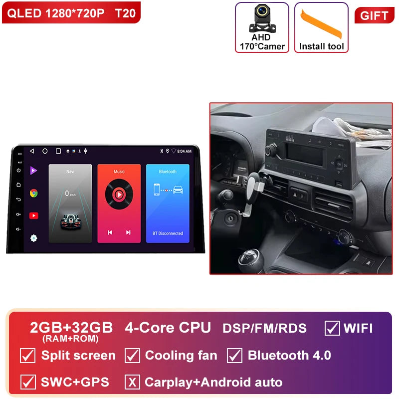 Autoradio CarPlay Citroën Berlingo, Peugeot Partner et Opel Combo (2019-2021) – Écran 10 pouces, jusqu'à 12 Go + 256 Go, vue 38