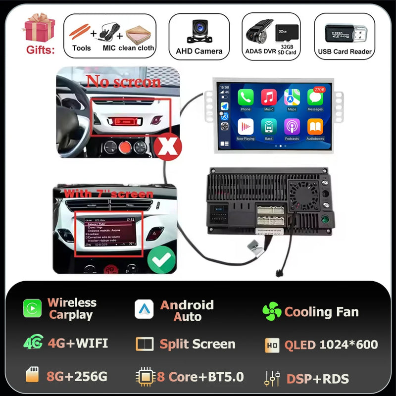 Autoradio CarPlay Citroën C3 et DS3 (2010-2016) – Écran QLED 7 pouces, Android 16, jusqu'à 8 Go + 256 Go, vue 34