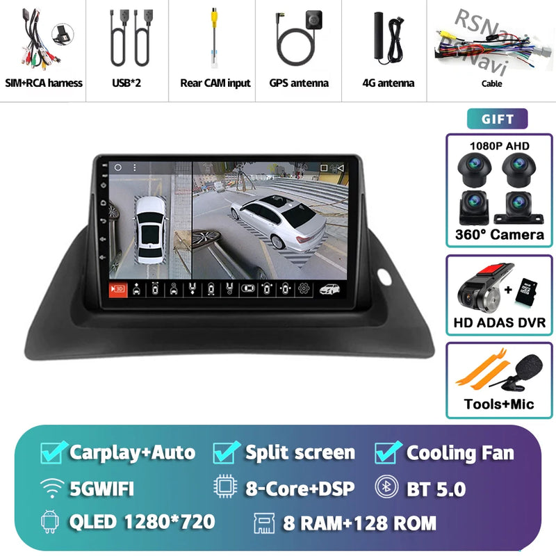 Autoradio CarPlay Renault Kangoo (2009-2018) – Écran 9 pouces, Android 16, jusqu'à 16 Go + 512 Go, vue 40