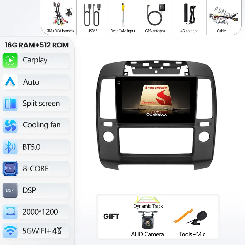Autoradio CarPlay Nissan Navara D40 (2004-2010) – Écran 9 pouces, Android 16, vue 35