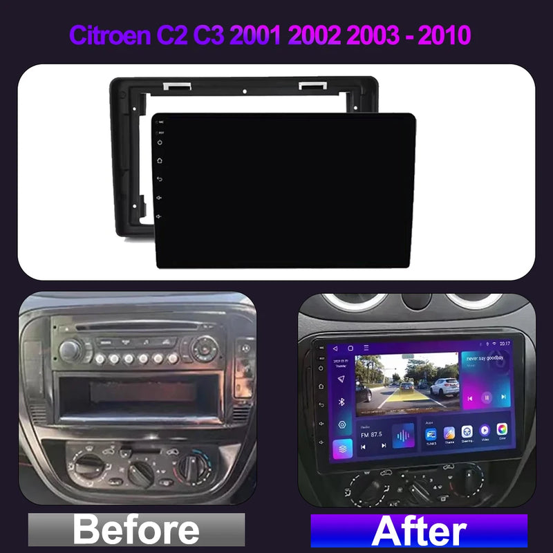 Autoradio CarPlay Citroën C2 et C3 (2001-2010) – Écran IPS 9 pouces, option écran 2K, jusqu'à 12 Go + 256 Go, vue 8