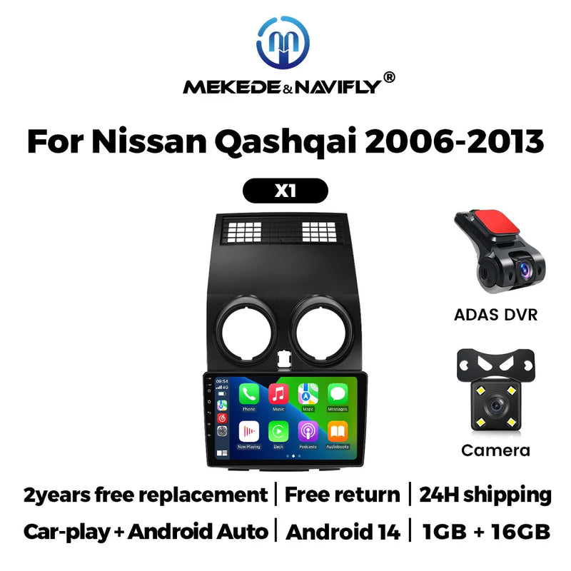 Autoradio CarPlay Nissan Qashqai J10 (2006-2013) – Écran IPS 9 pouces, Android 14, sans fil, vue 48