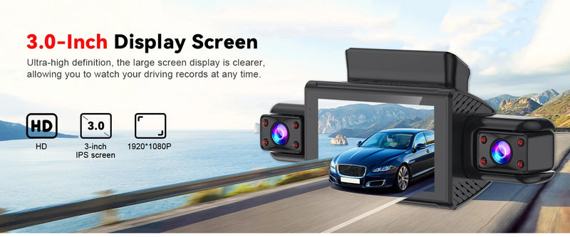 Dashcam 4 Voies Wi-Fi à Écran 3 Pouces – Avant 1080P, Caméras Latérales Infrarouges, vue 12