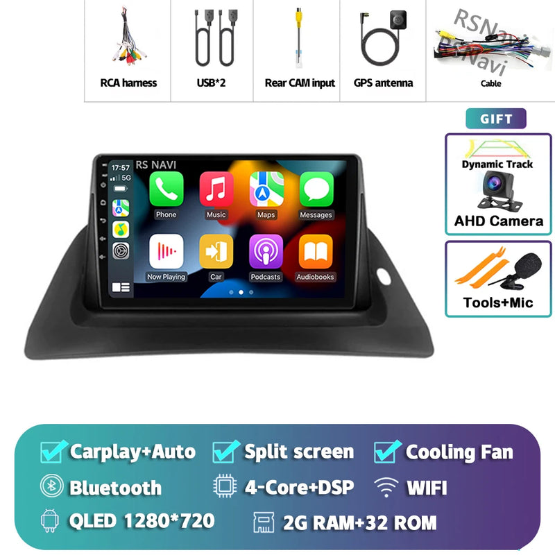 Autoradio CarPlay Renault Kangoo (2009-2018) – Écran 9 pouces, Android 16, jusqu'à 16 Go + 512 Go, vue 32