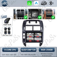 Autoradio CarPlay Volkswagen Polo 4 (2004-2009) – Écran 9 pouces, cadre noir ou argent, vue 41