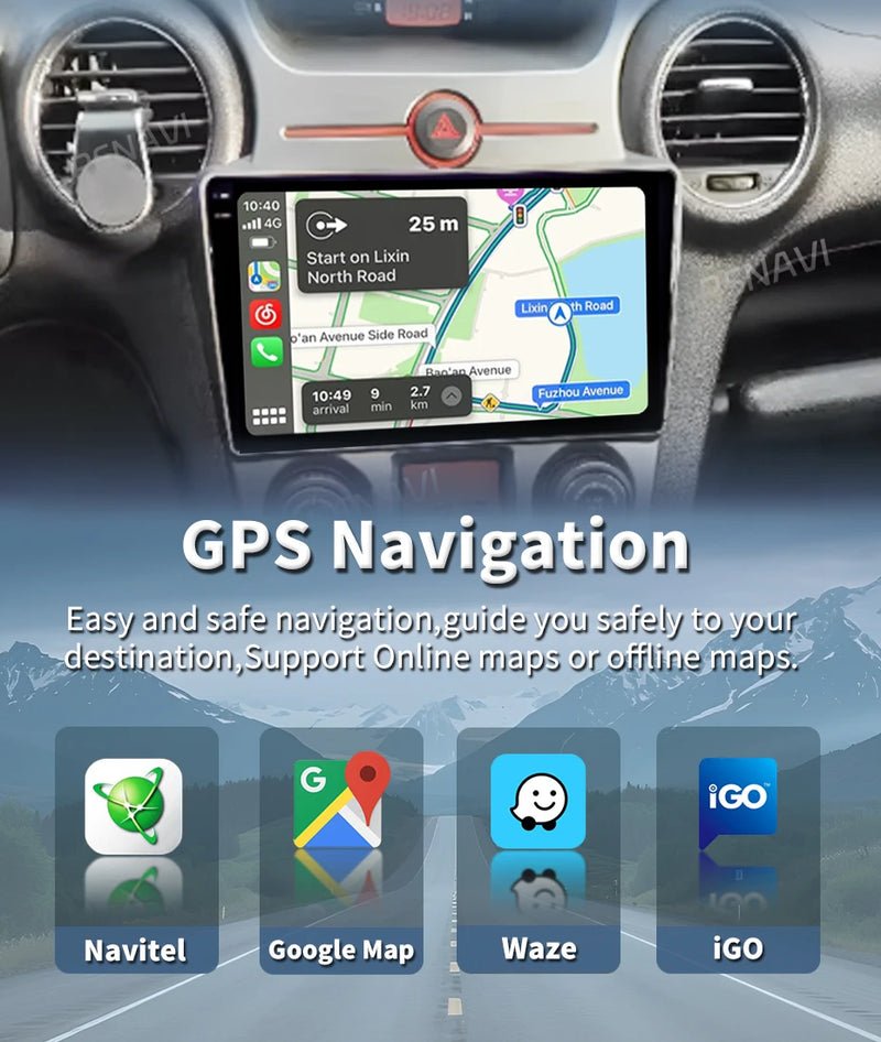 Autoradio CarPlay Kia Carens UN (2006-2012) – Écran 9 pouces, console type B, vue 12