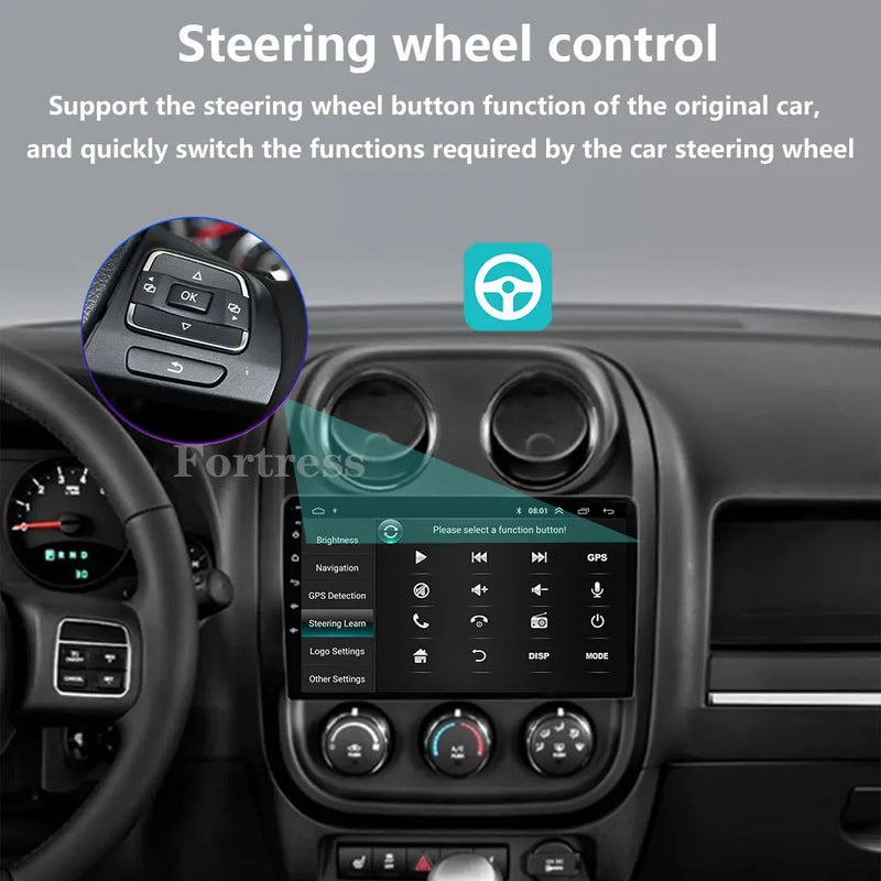 Autoradio CarPlay Jeep Compass et Patriot (2010-2016) – Écran QLED, sans fil, vue 5