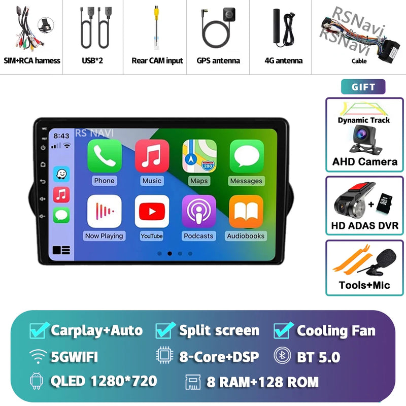 Autoradio CarPlay Fiat Tipo, Egea et Dodge Neon (2015-2018) – Écran QLED, jusqu'à 16 Go + 512 Go, vue 15