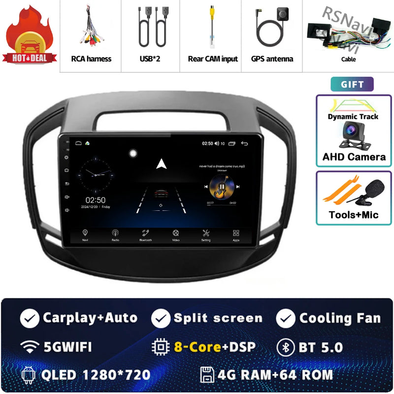 Autoradio CarPlay Opel Insignia (2013-2017) – Écran QLED, Android 16, jusqu'à 16 Go + 512 Go, vue 32