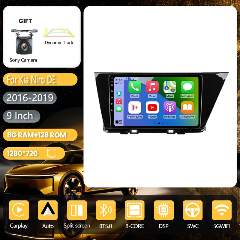 Autoradio CarPlay Kia Niro DE (2016-2019) – Écran 9 pouces, jusqu'à 16 Go + 256 Go, vue 14