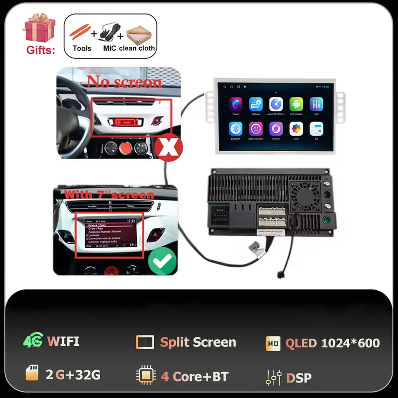 Autoradio CarPlay Citroën C3 et DS3 (2010-2016) – Écran QLED 7 pouces, Android 16, jusqu'à 8 Go + 256 Go, vue 35