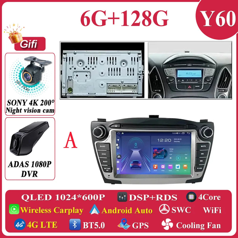Autoradio CarPlay Hyundai ix35 (2009-2015) – Écran 7 pouces à boutons, jusqu'à 8 Go + 256 Go, vue 41