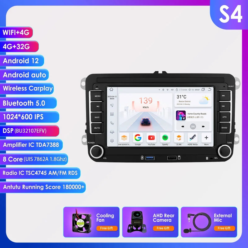 Autoradio CarPlay Volkswagen Golf Polo Passat – Écran 7 pouces 2 DIN, Android, 8 configurations, vue 13