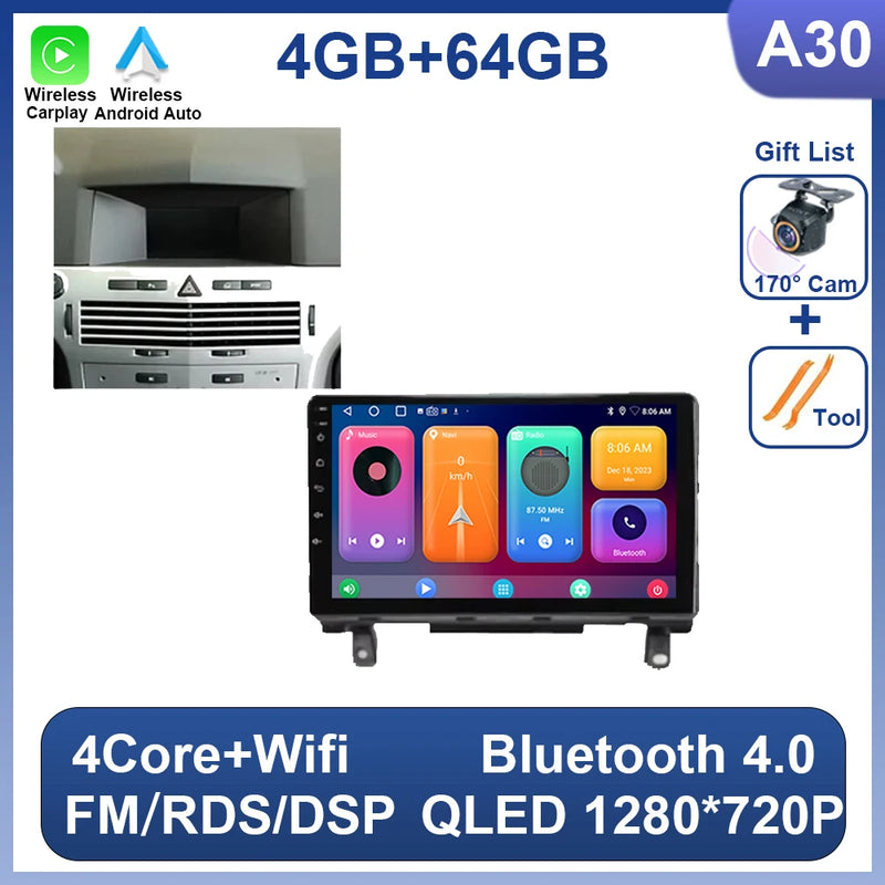 Autoradio CarPlay Opel Astra H (2006-2014) – Écran 9 pouces sans fil, jusqu'à 12 Go + 256 Go, vue 18