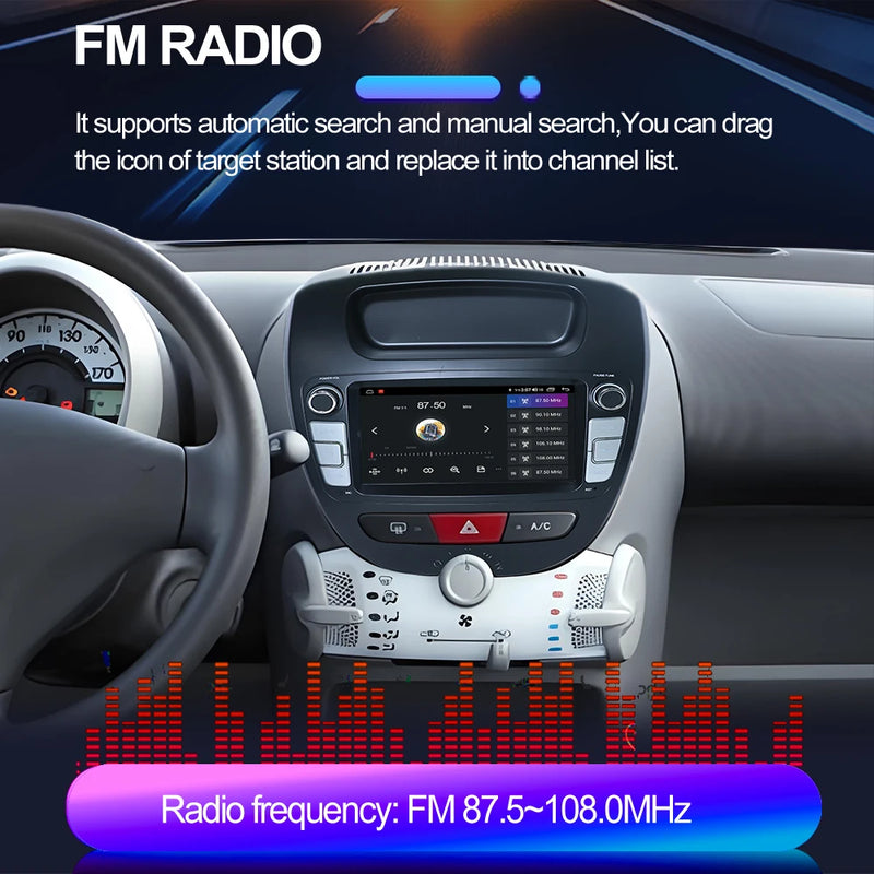 Autoradio CarPlay Peugeot 107 et Citroën C1 (2005-2014) – Écran 7 pouces, sans fil, jusqu'à 6 Go + 128 Go, vue 14