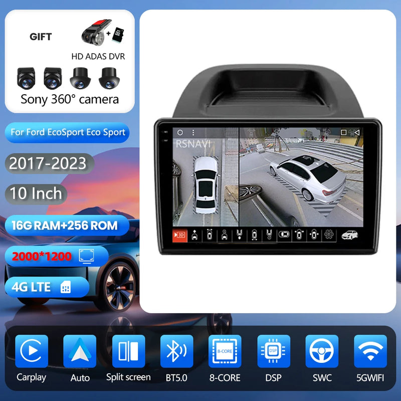 Autoradio CarPlay Ford EcoSport (2017-2023) – Écran QLED 10 pouces, vue 18