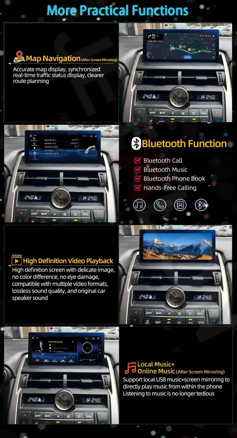 Autoradio CarPlay Lexus CT200h (2011-2019) – Écran 10,25 pouces, système Linux, vue 17