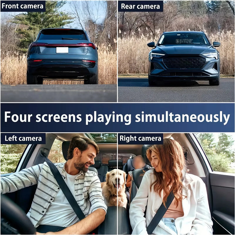 Dashcam 3 ou 4 Caméras – Avant 1080P, Côtés Orientables et Arrière, Mode Parking, vue 3