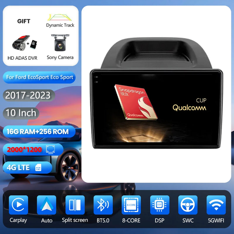 Autoradio CarPlay Ford EcoSport (2017-2023) – Écran QLED 10 pouces, vue 11