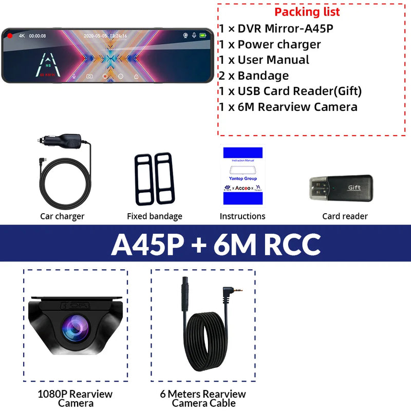 Rétroviseur Caméra 4K Écran Tactile 11,28 Pouces – Caméra Arrière, Wi-Fi 5 GHz, GPS en Option, vue 27