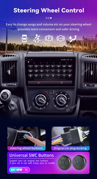Autoradio CarPlay Fiat Ducato, Peugeot Boxer et Citroën Jumper (2007-2015) – Écran 9 pouces, jusqu'à 16 Go + 256 Go, vue 24