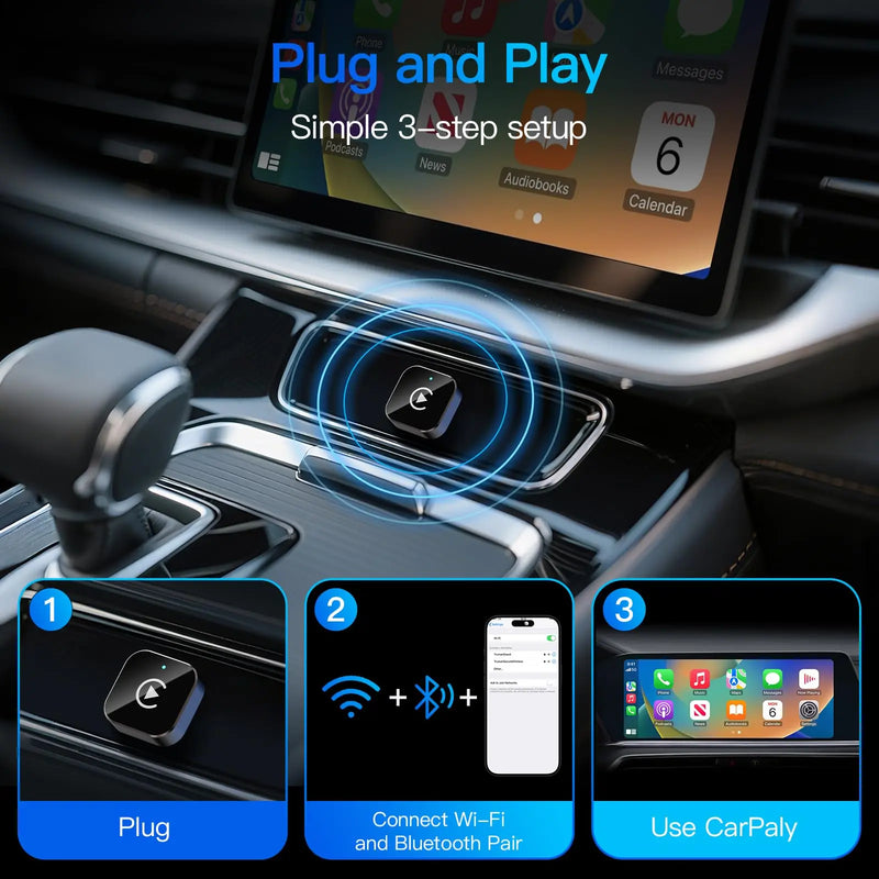 Adaptateur CarPlay Sans Fil Mini – CarPlay et Android Auto, 6 Coloris, Wi-Fi Double Bande, vue 6